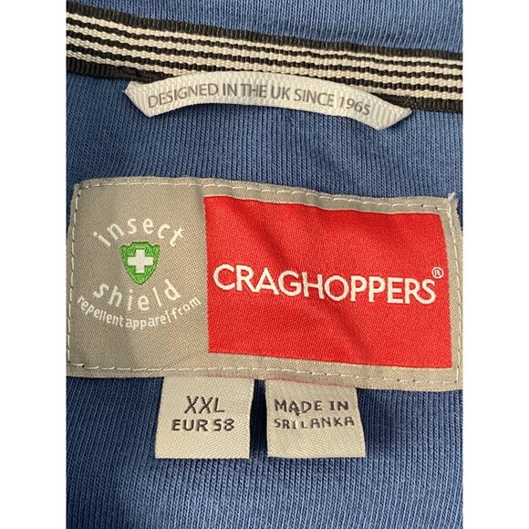 Craghoppers Long Sleeve ¼ Zip Pullover Men’s XXL Blue Insect Shield Stretch UK - Picture 10 of 16